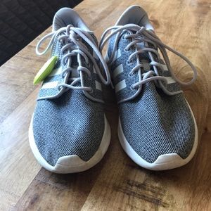 Heathered Gray Adidas Cloudfoam Tennis Shoes